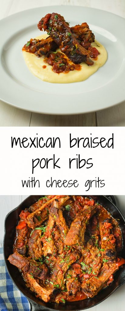 mexican pork ribs with creamy cheese grits - glebe kitchen