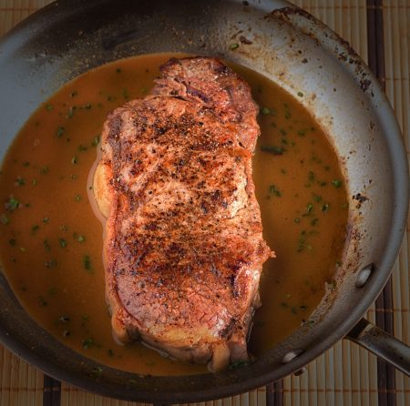 Pan fried steak with a dijon white wine mustard sauce is quick to make but big on flavour. A bit more work than grilled but absolutely delicious.