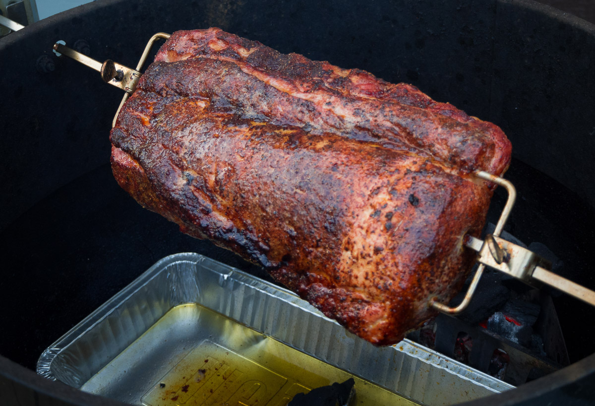 Pork roast on outlet bbq rotisserie