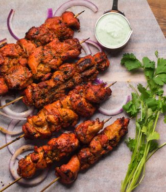 Chicken tikka are little tandoori flavour bombs. Marinate the chicken, skewer and grill and you have a great starter to any Indian meals.