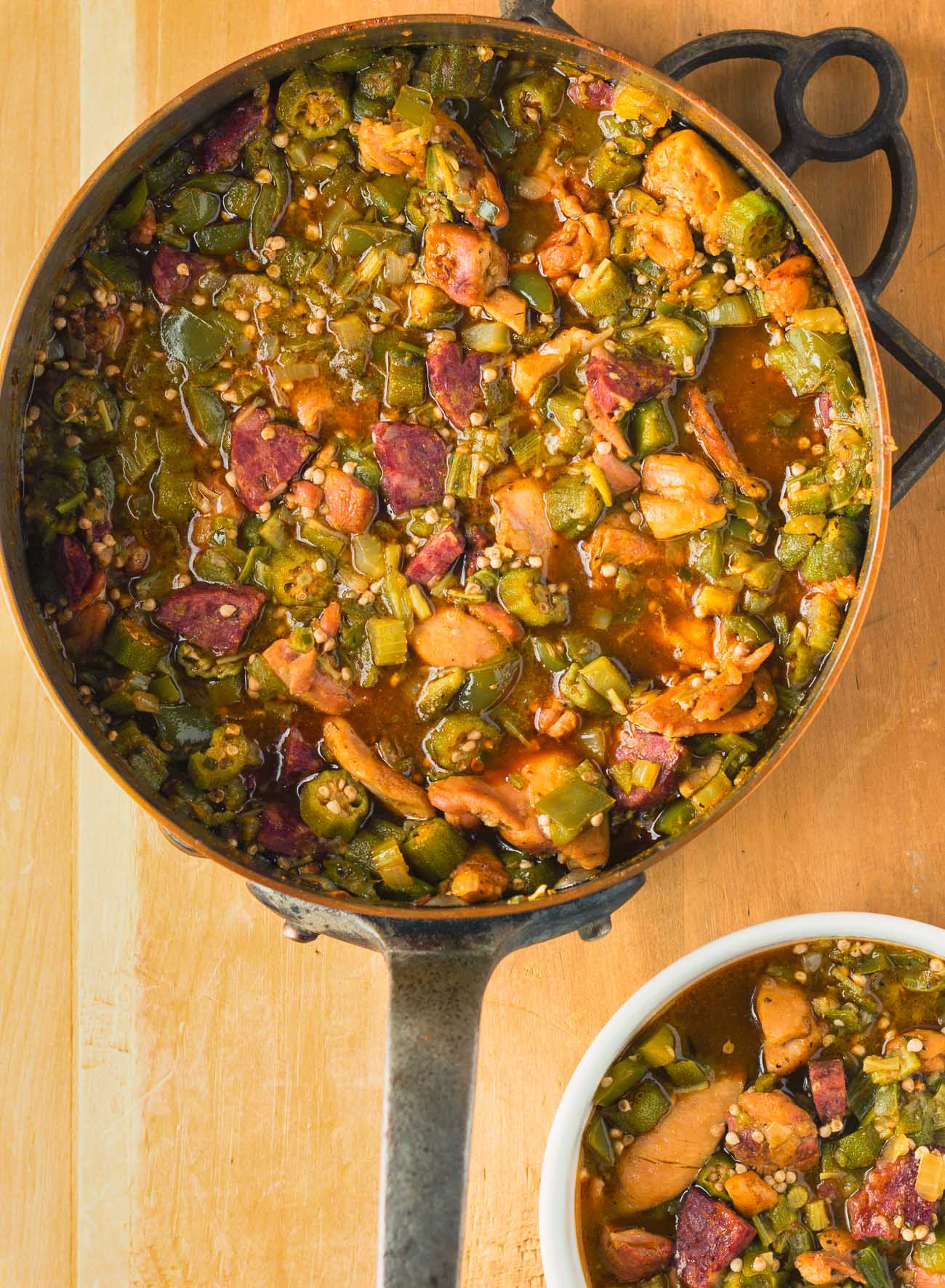 Put some south in your mouth with this healthy, well spiced chicken gumbo with okra.