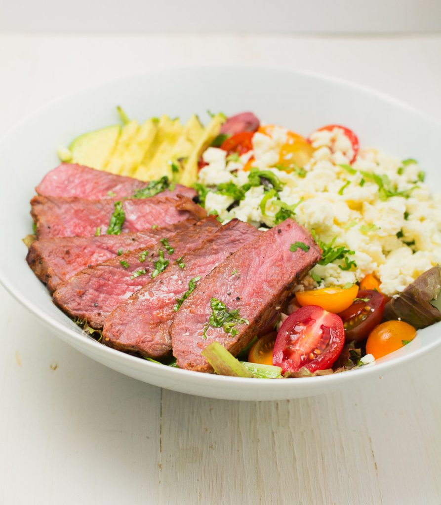 Sous-vide your steaks then sear for perfect steak salad/