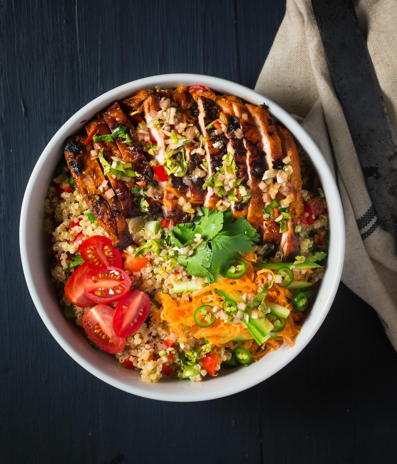 thai chicken buddha bowl - glebe kitchen