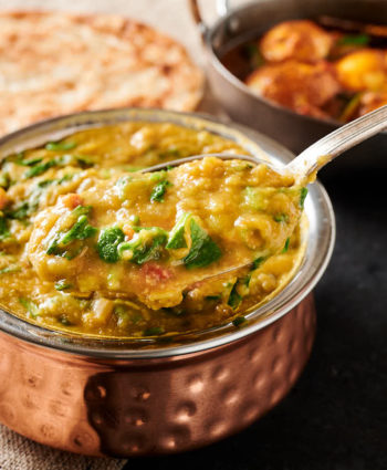 indian lentil curry with spinach