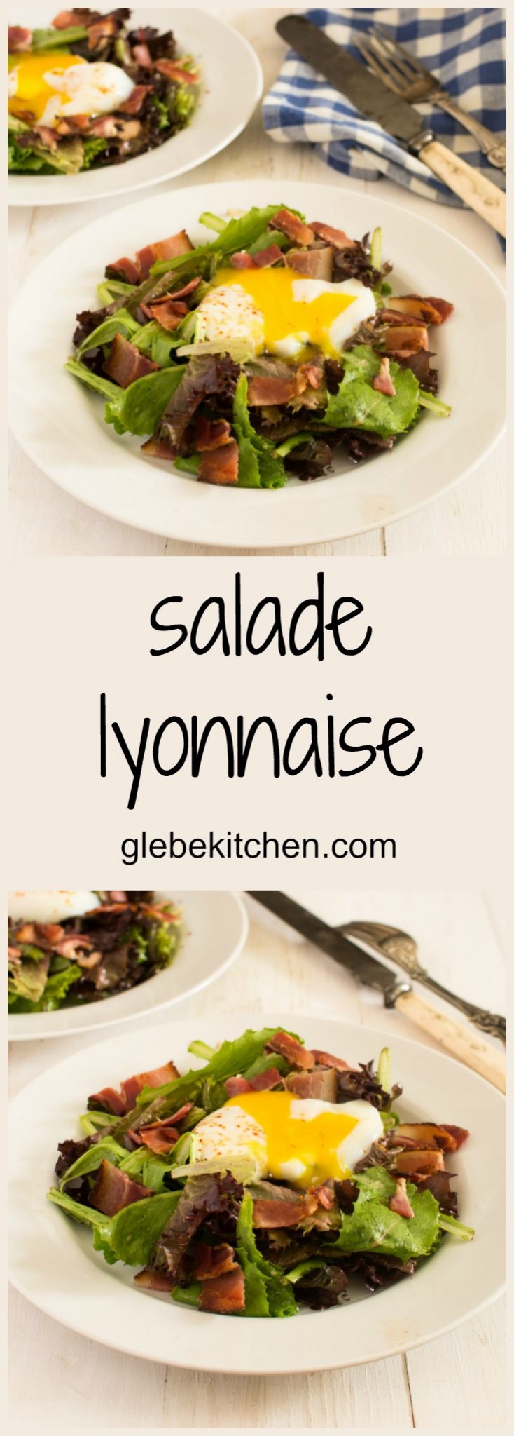 Salade lyonnaise is a classic French salad with poached egg and bacon.