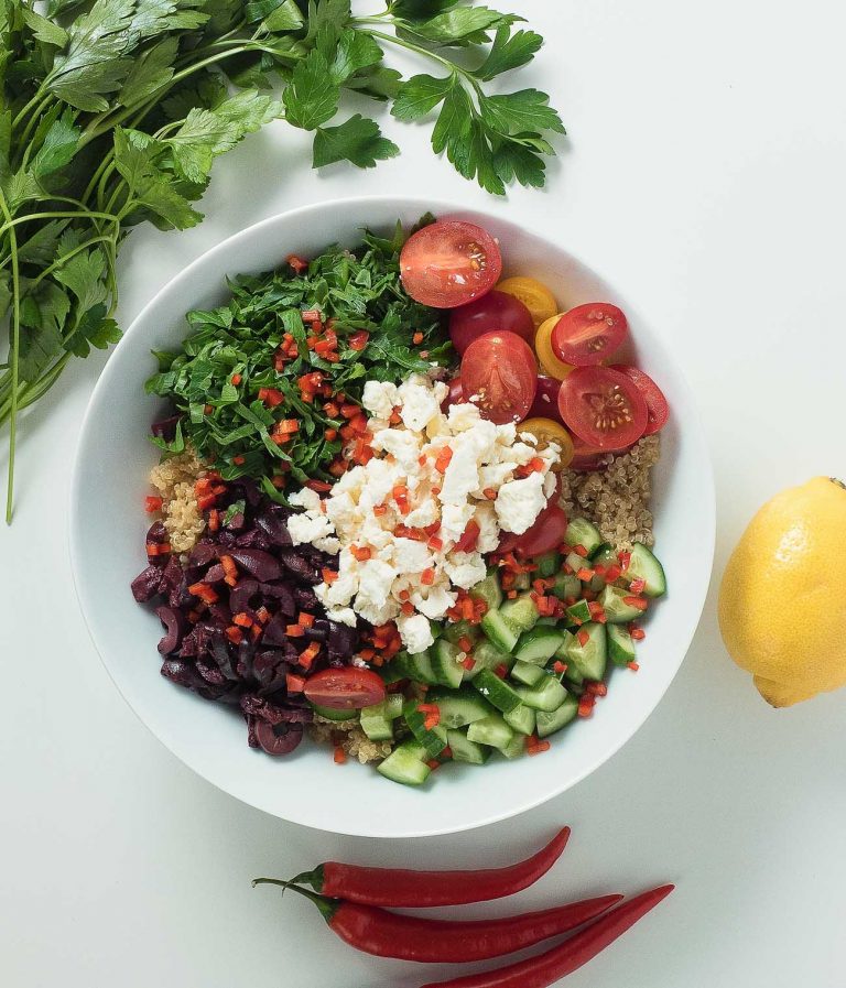 mediterranean quinoa salad - glebe kitchen