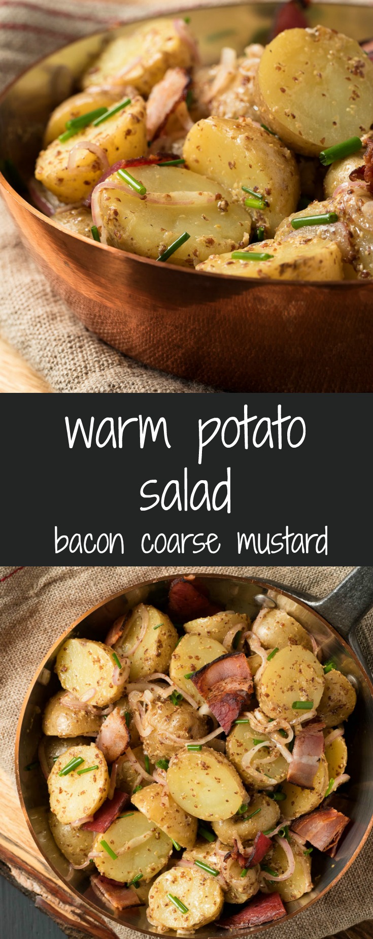 Warm potato salad with bacon makes a great side any time you grill.