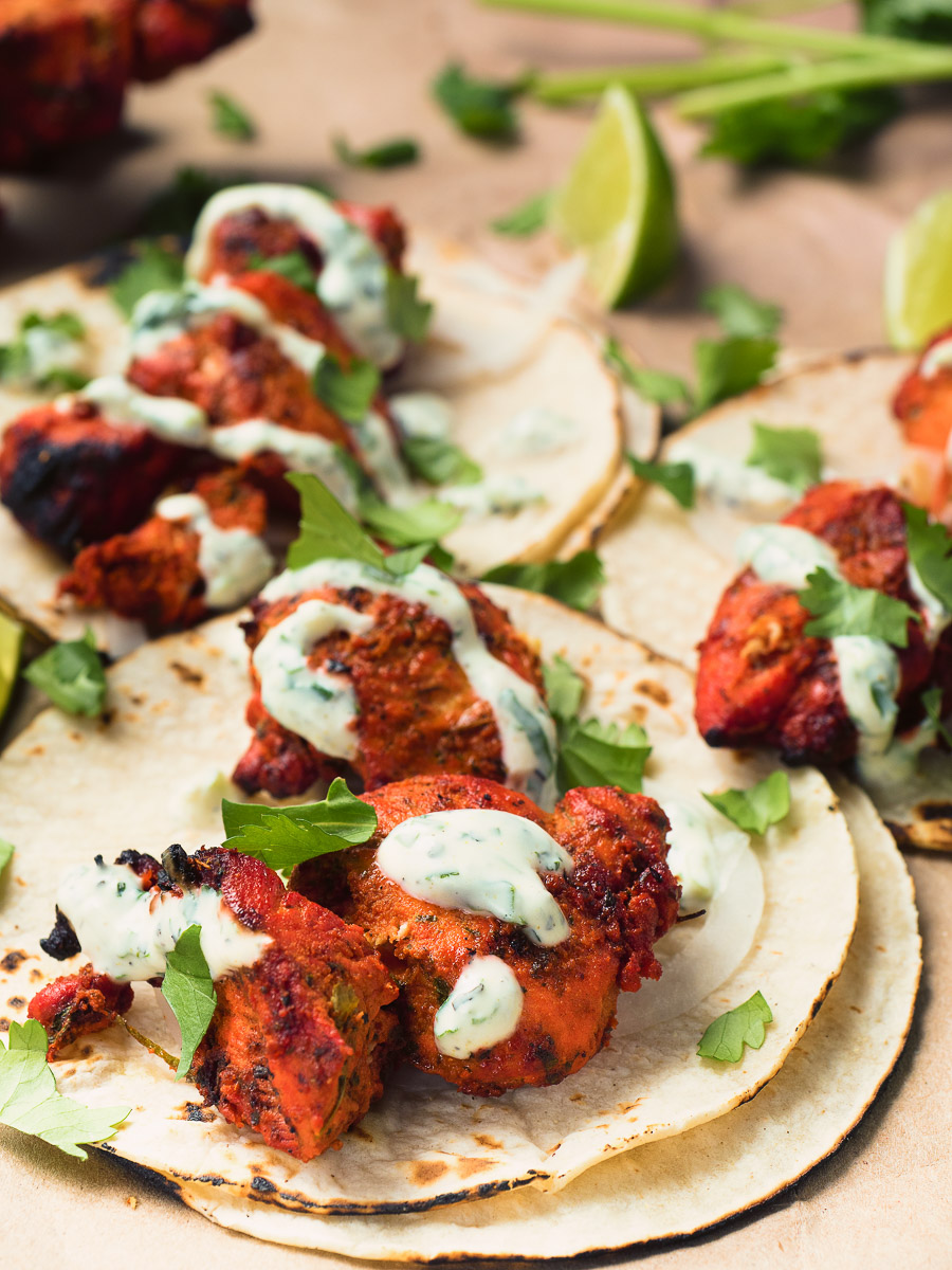 Put an Indian twist on your tacos with tandoori chicken.