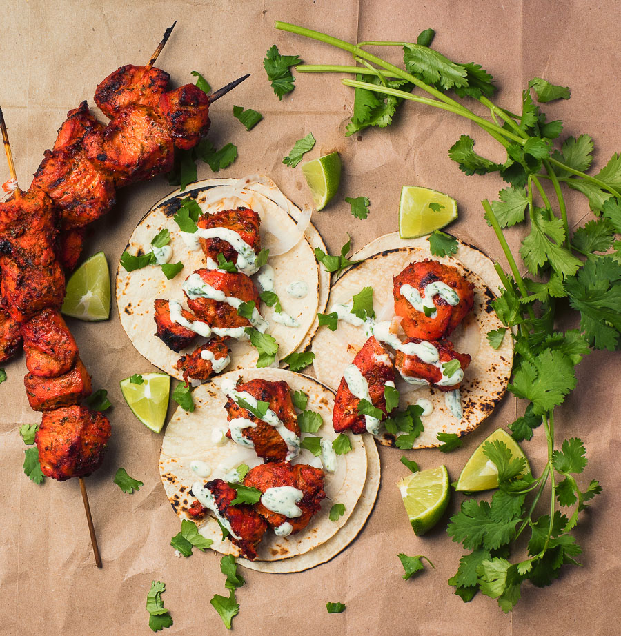 Put an Indian twist on your tacos with tandoori chicken.