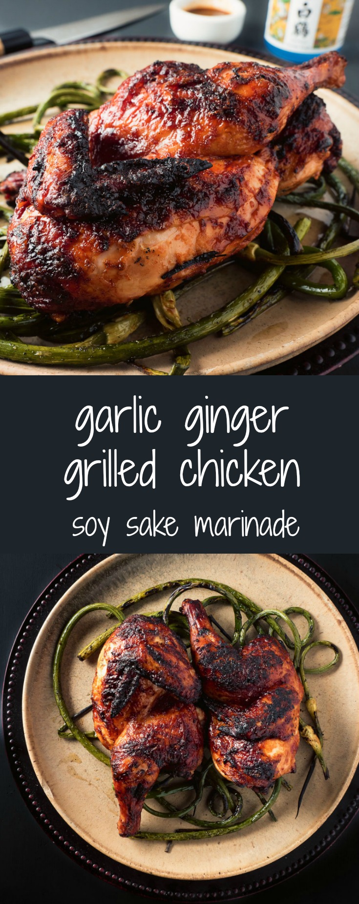 Garlic ginger grilled chicken bursts with Japanese flavours but is adapted to western grilling techniques.