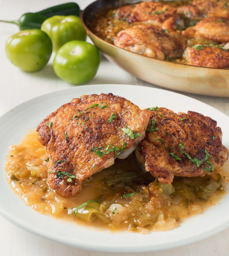 chicken with tomatillo sauce - glebe kitchen