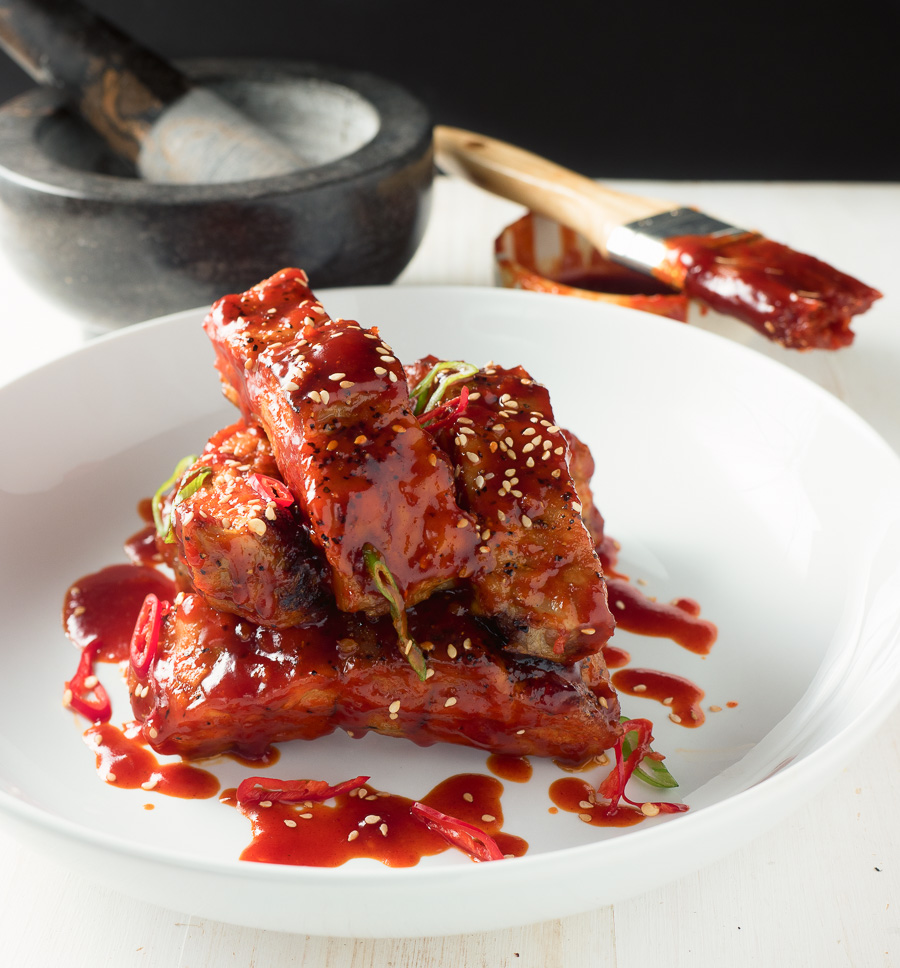 korean pork ribs with gochujang glaze glebe kitchen