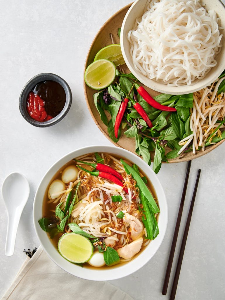 authentic pho ga - vietnamese chicken noodle soup - glebe kitchen