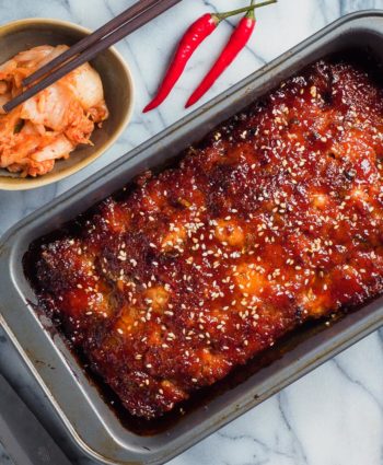 korean meatloaf with gochujang glaze