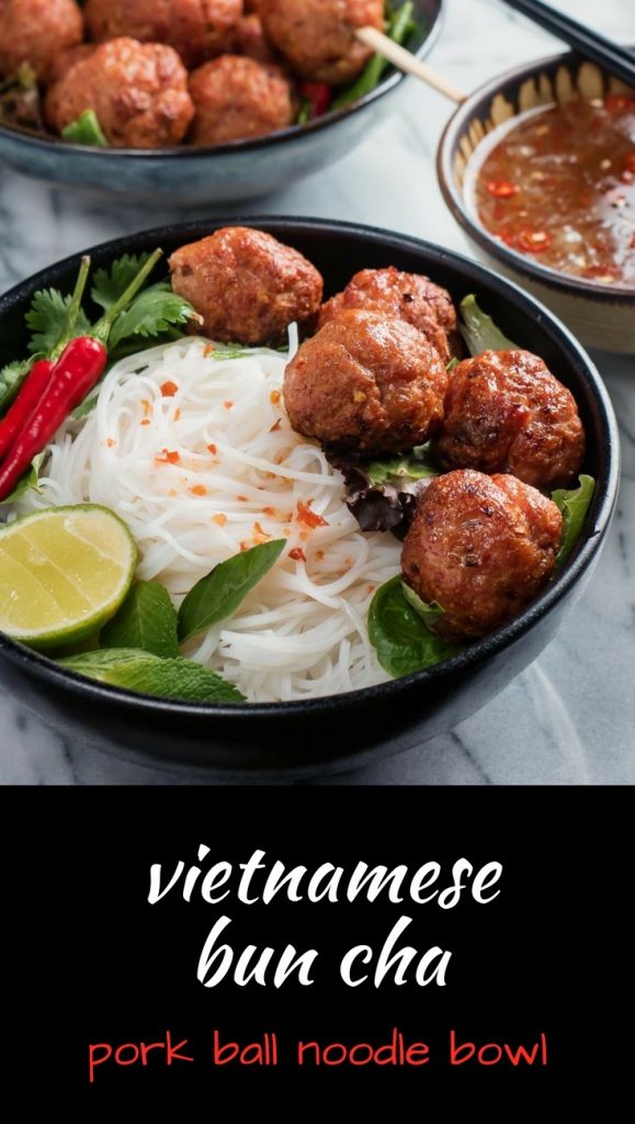 bun cha - vietnamese grilled pork with rice noodles - glebe kitchen