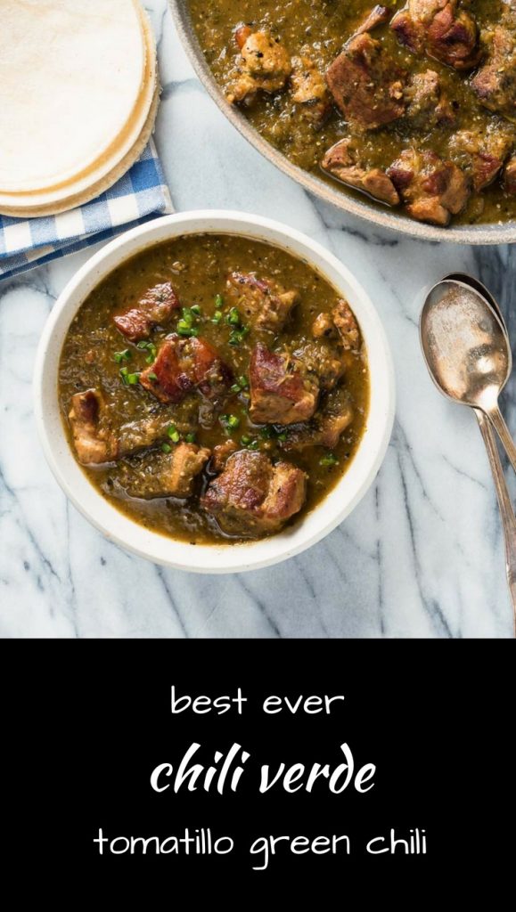 chili verde - pork chili with tomatillo and green chilies - glebe kitchen