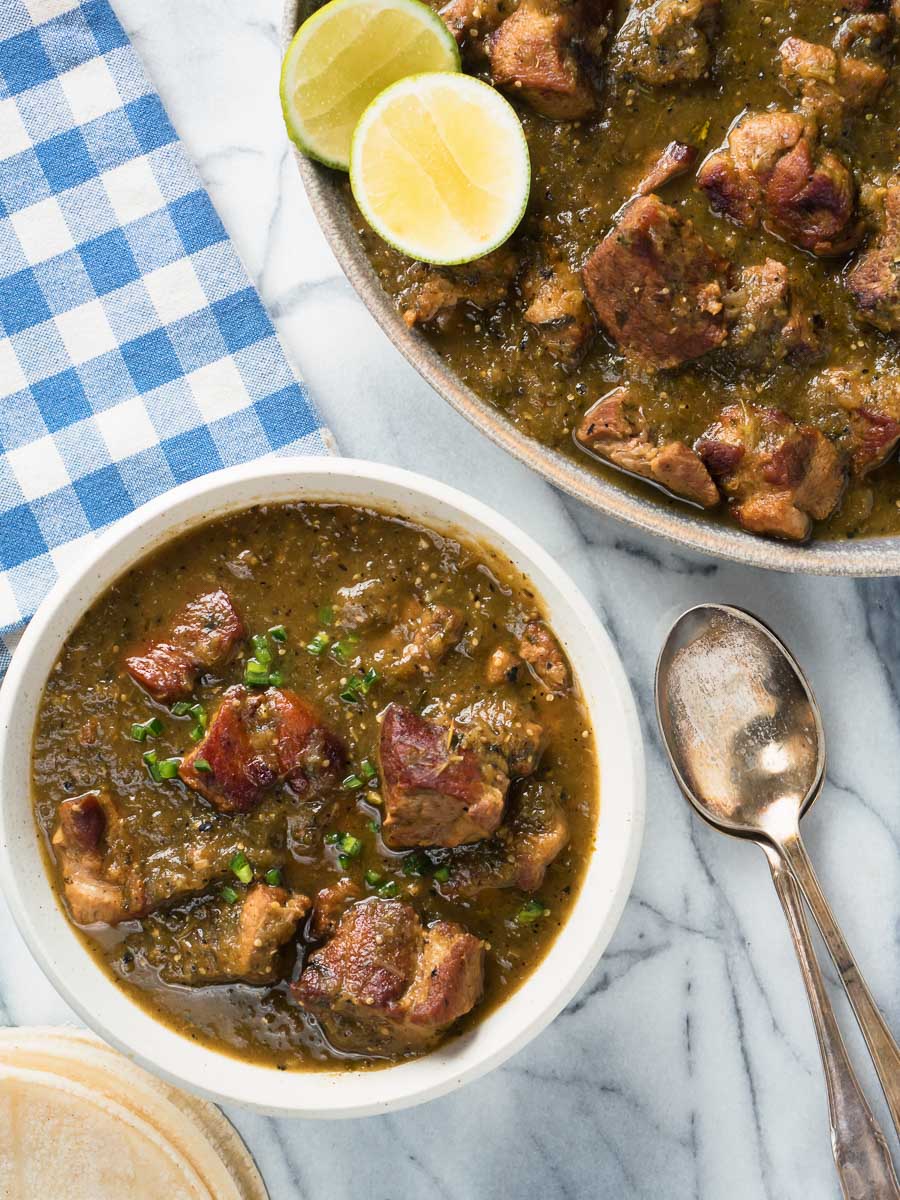 Chile verde from above.