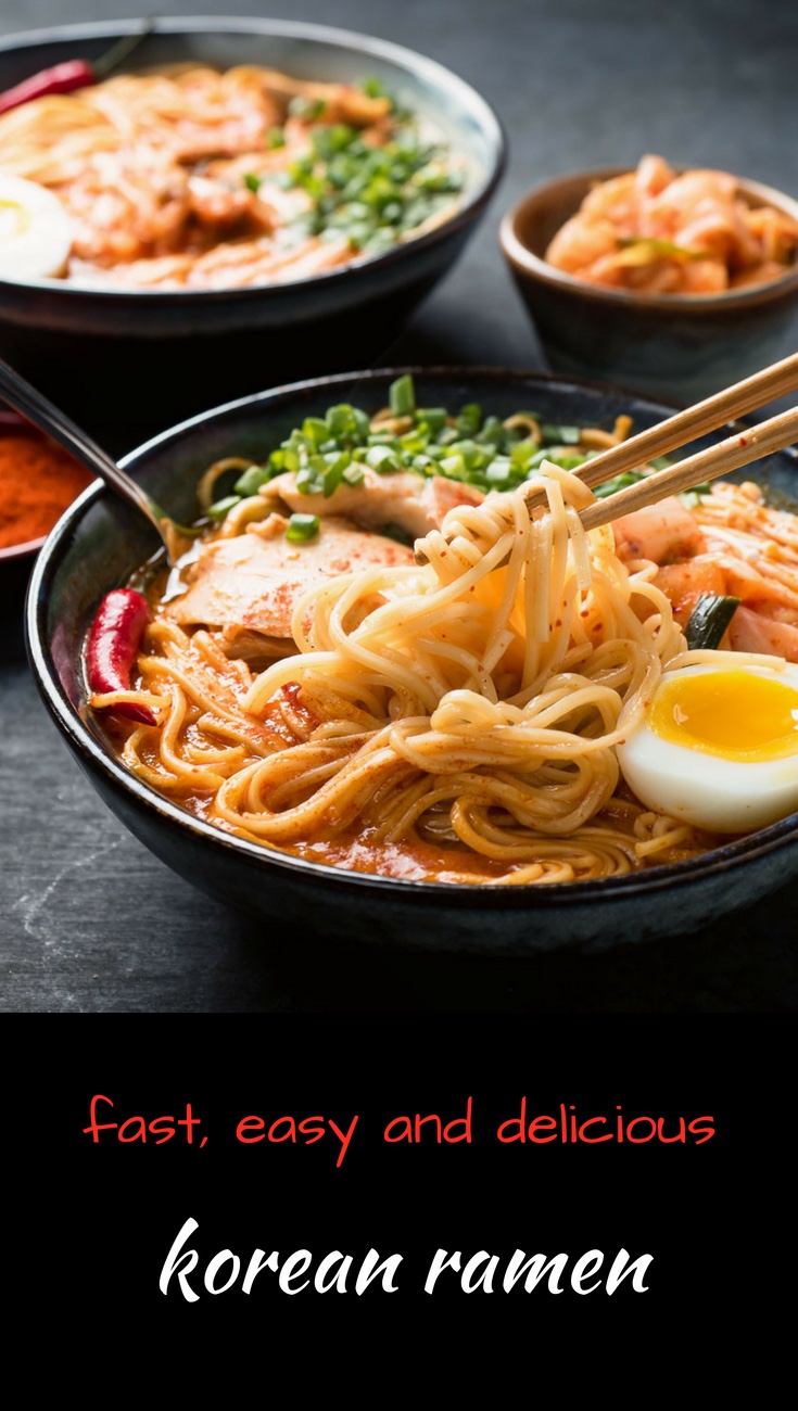 Korean ramen noodle soup. Not your usual ramyeon or ramyan...