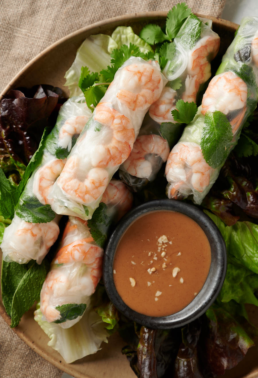 Vietnamese Spring Rolls with Easy Peanut Sauce – The Savory Chopstick