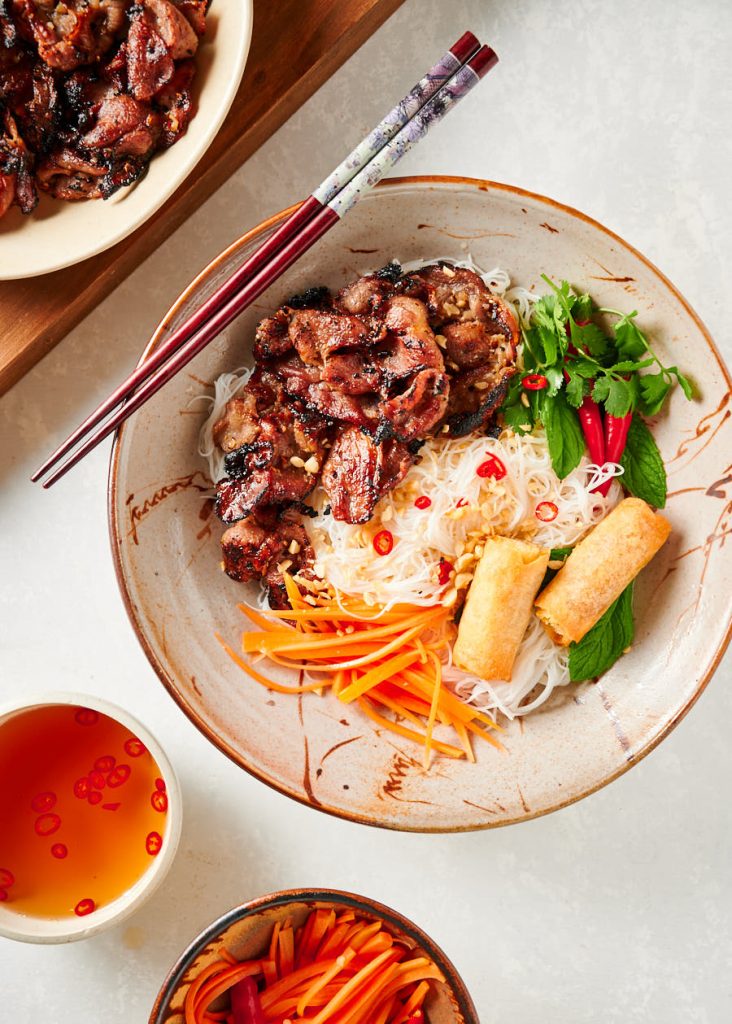 bun thit nuong - vietnamese grilled pork with rice noodles - glebe kitchen