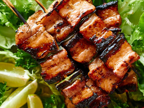 Ton Negima (Grilled Pork Belly and Scallion Skewers) Recipe