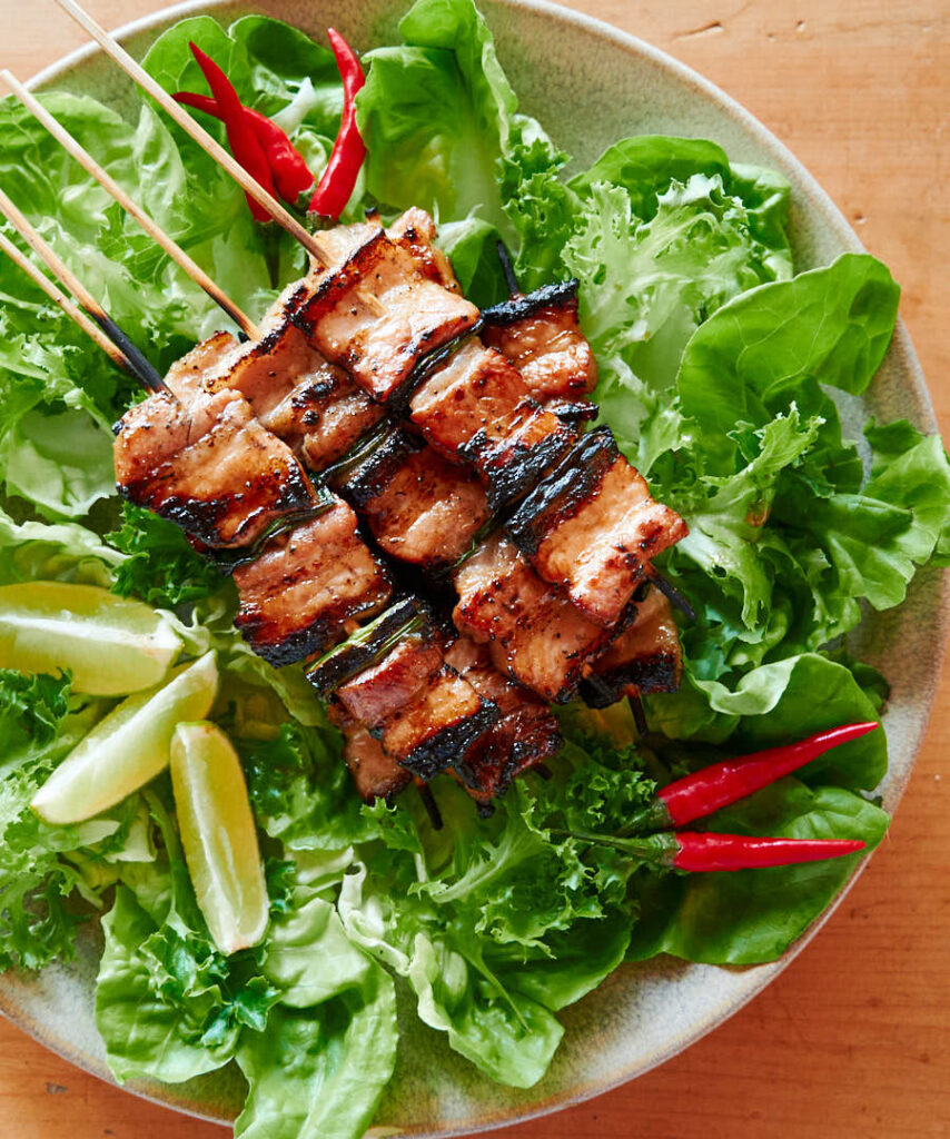 Ton Negima (Grilled Pork Belly and Scallion Skewers) Recipe