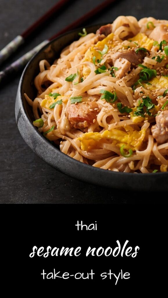 Thai sesame noodles take-out style at home.