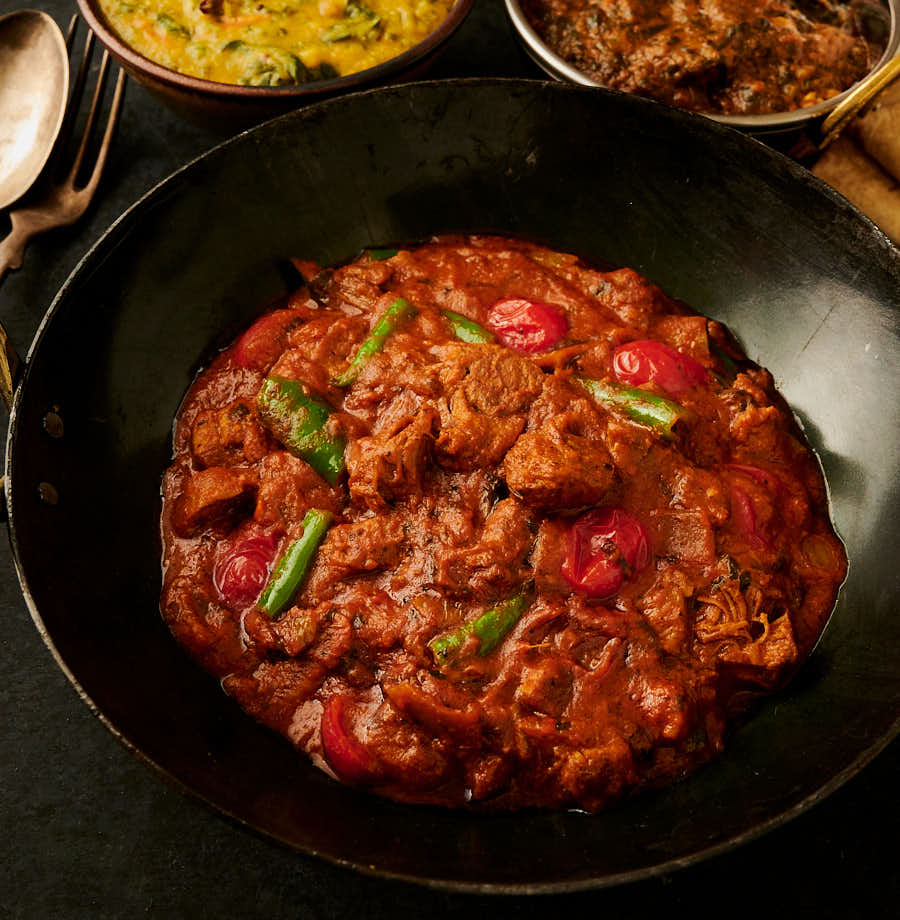 lamb bhuna in a kadai