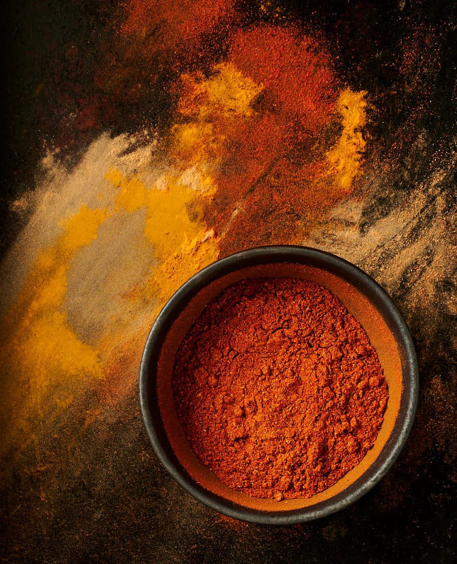 Bowl of tandoori masala from above.