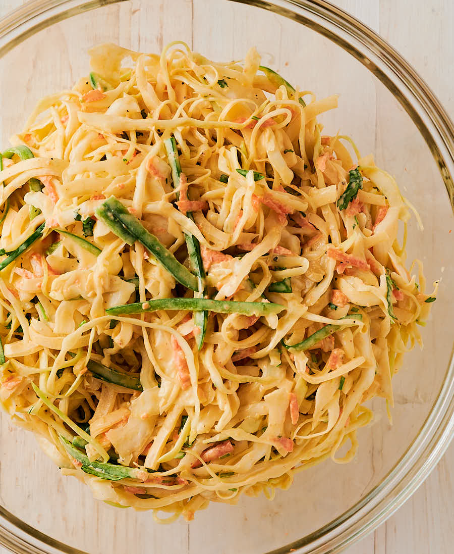 Close up of Indian slaw from above.