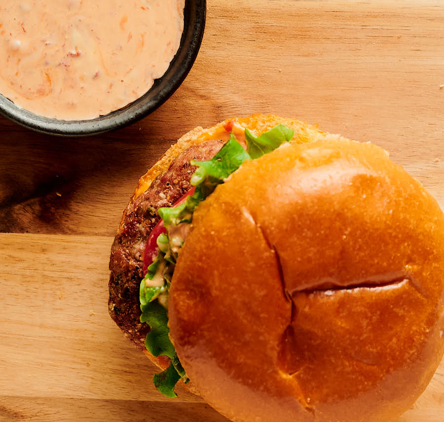 Thai turkey burger and magic sauce from above.