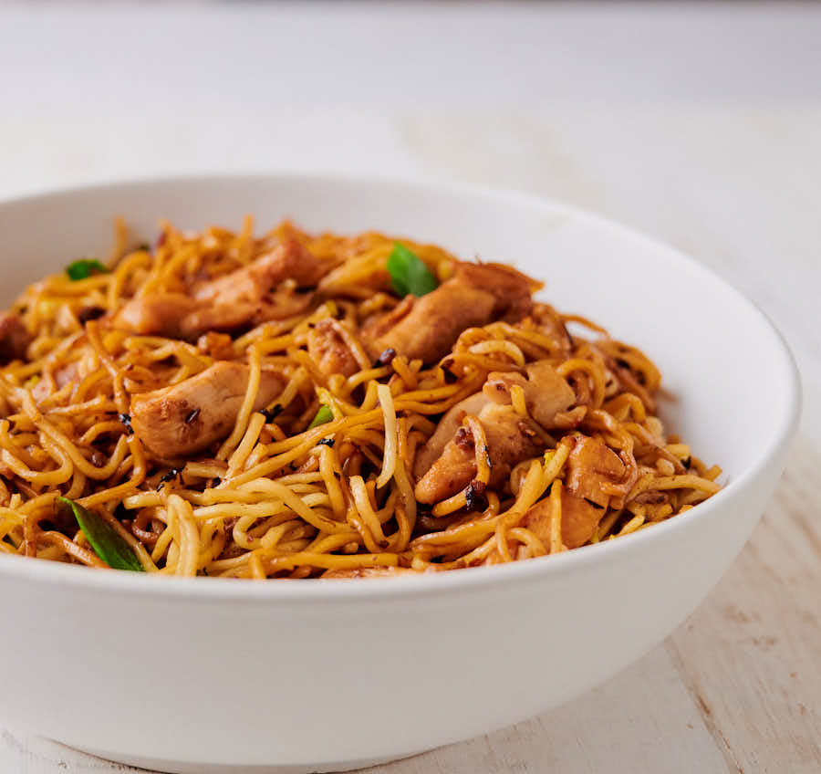 chicken chow mein with black beans - glebe kitchen